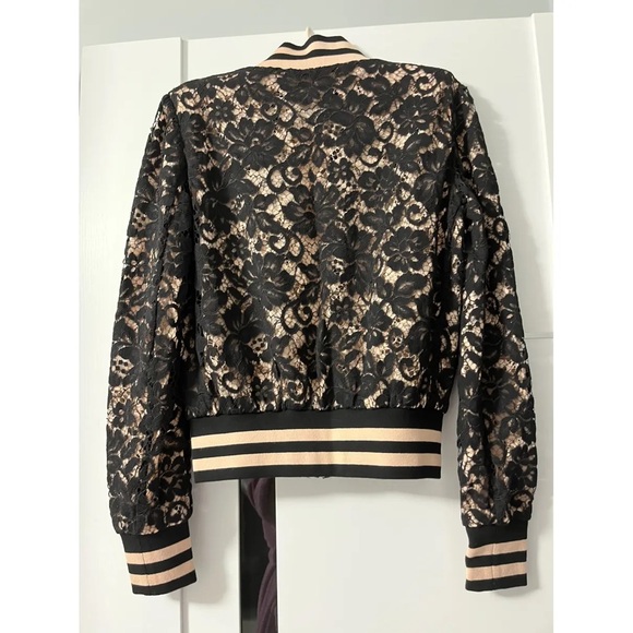 Agent Provocateur pink and black lace varsity jacket size 2 small - Picture 8 of 9